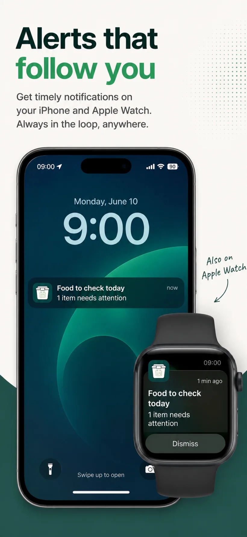SCADO expiry alerts in sync on the iPhone lock screen and Apple Watch